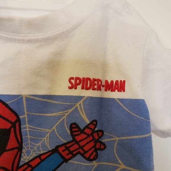 MARVEL Spiderman Boy's Red Grey Blue Graphic T-shirt - Baby Boy's Size: 9 Months - Picture 7 of 8